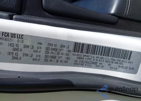 2018 Jeep Grand Cherokee Altitude 4X4 z USA, uszkodzony, nr VIN 1C4RJFAG0JC266895